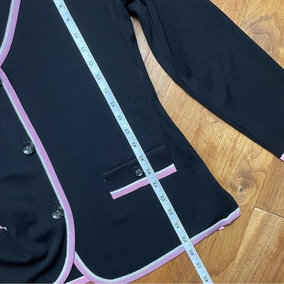 Exclusively Misook Black & Pink Knit Cardigan Sweater Size Medium - Picture 8 of 11